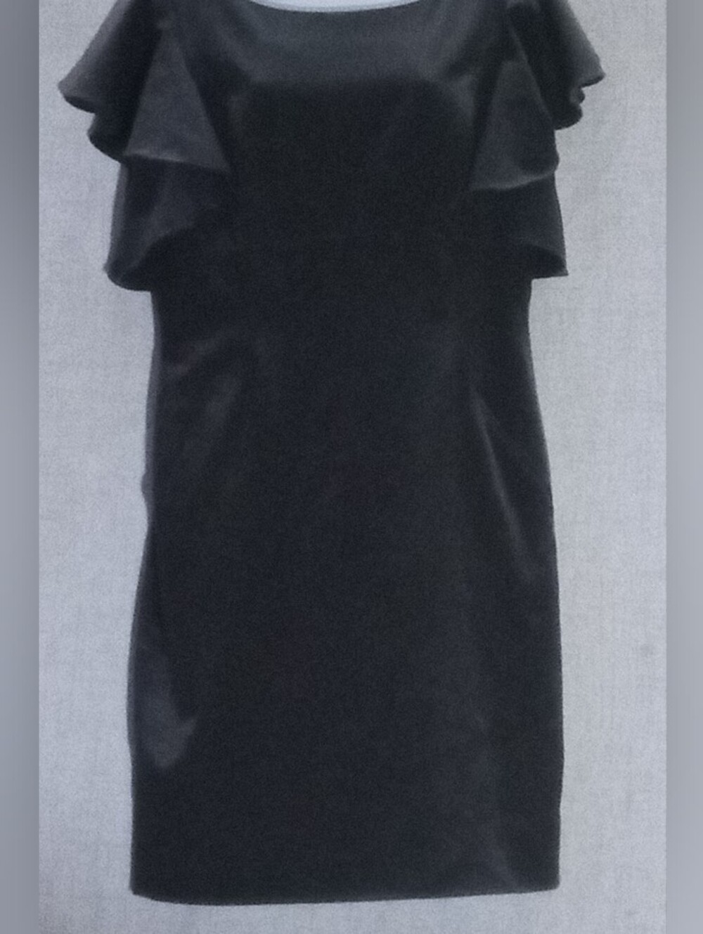 Calvin Klein Black Ruffled Sleeve Knee Length Dress Sz 12.